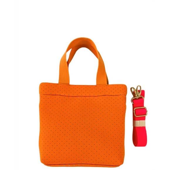NEW QUILTED KOALA midi town crossbody bag in orange neoprene - Picture 1 of 3